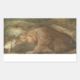 Sticker Rectangulaire John Bauer - Pauvre petite base