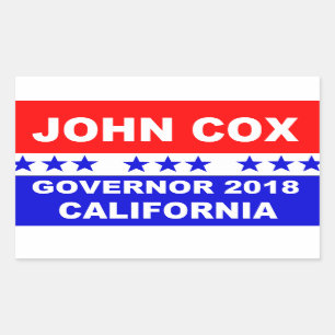 Sticker Rectangulaire John Cox pour le gouverneur 2018 de la Californie