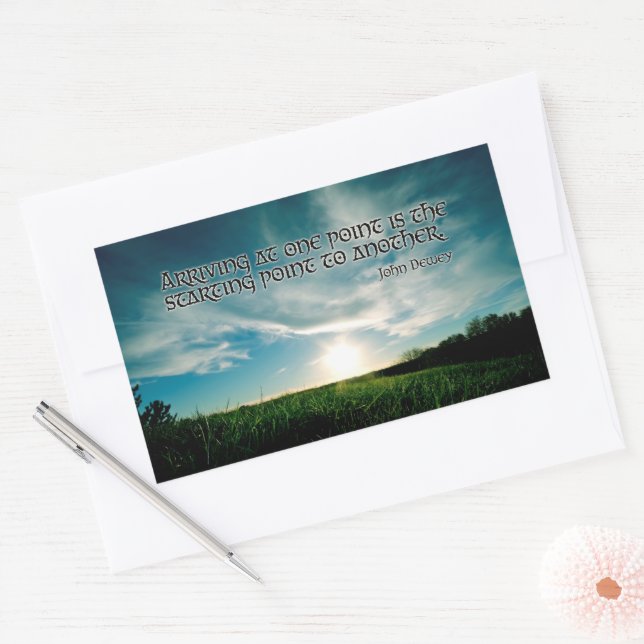 Sticker Rectangulaire John Dewey Citation Inspirationnelle "Point de dép (Enveloppe)