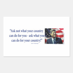 Sticker Rectangulaire John F Kennedy