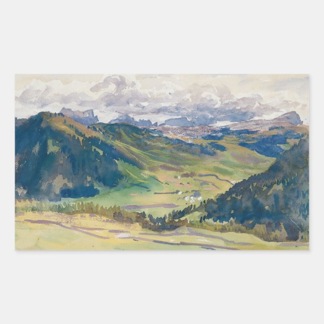 Sticker Rectangulaire John Singer Sargent - Open Valley, Dolomites (Devant)