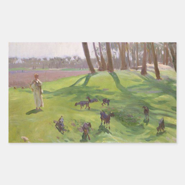 Sticker Rectangulaire John Singer Sargent - Paysage avec Goatherd (Devant)