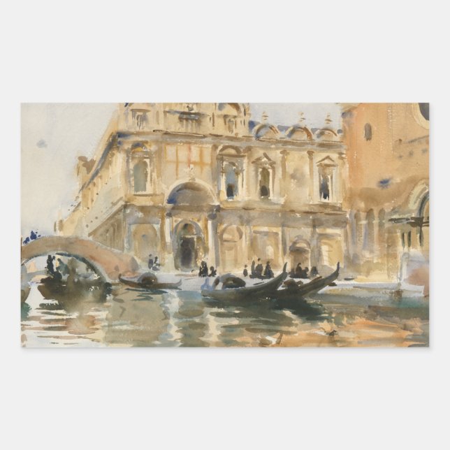Sticker Rectangulaire John Singer Sargent - Rio dei Mendicanti, Venice (Devant)