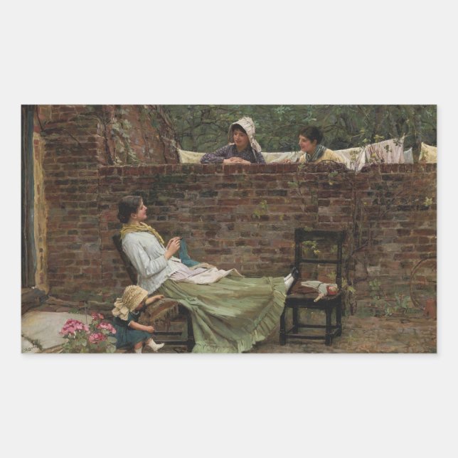 Sticker Rectangulaire John William Waterhouse - Bons voisins (Devant)