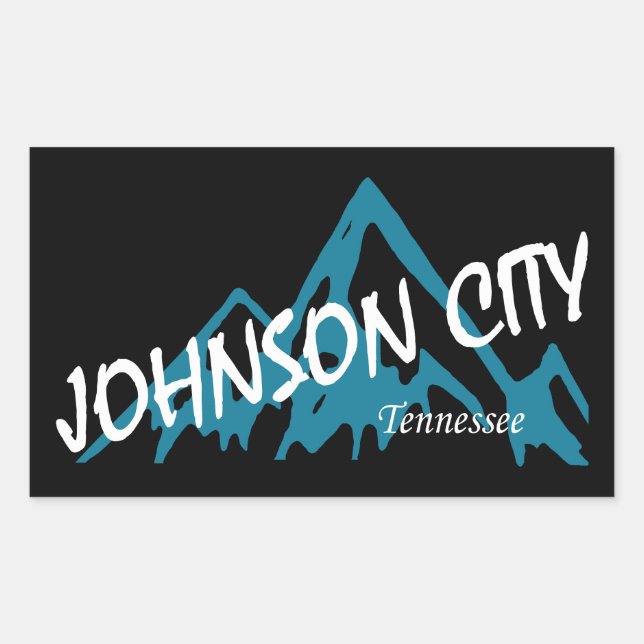Sticker Rectangulaire Johnson City Tennessee Montagnes (Devant)