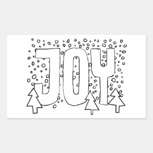 Sticker Rectangulaire Joie Vacances Coloriez-Vous-Même Pin Sylvestre enn