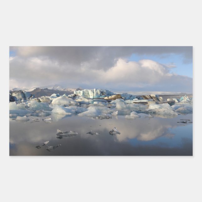 Sticker Rectangulaire Jokulsarlon glacier lac Islande rectangle autocoll (Devant)