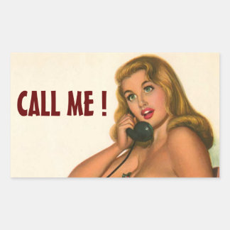 Sticker Rectangulaire Joli ! ♡ Art de fille pin up vintage ♡