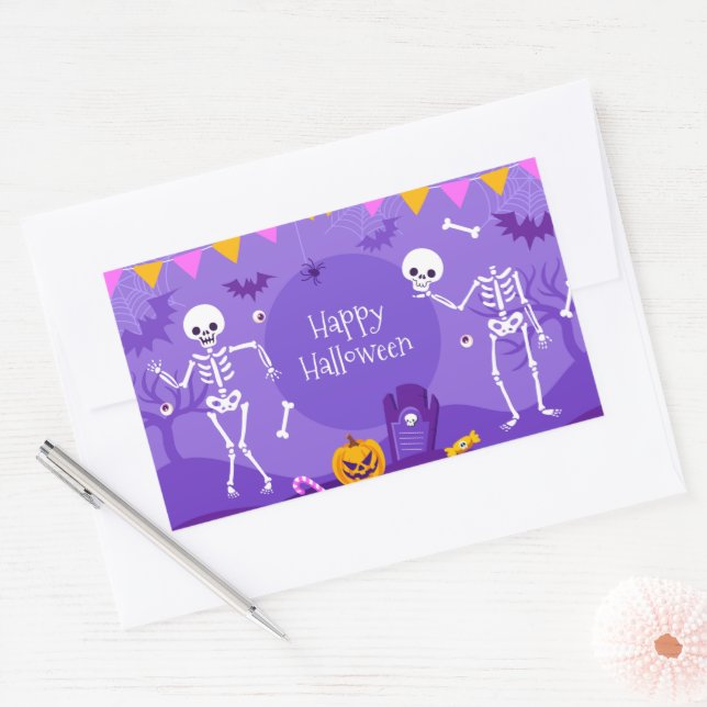 Sticker Rectangulaire Joli Halloween   (Enveloppe)