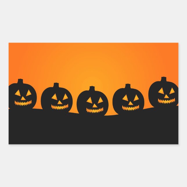 Sticker Rectangulaire Joli Halloween Jack-o'-lantern (Devant)