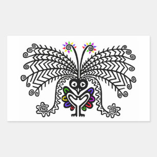Sticker Rectangulaire Joli oiseau-chanteur - LyreBIRD -Nature - Faune -