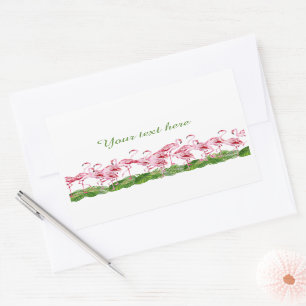 Sticker Rectangulaire joli rose flamingo ajouter du texte