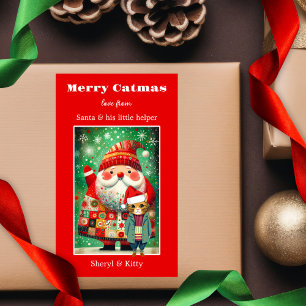 Sticker Rectangulaire Jolie couleur gras Joyeux Noël