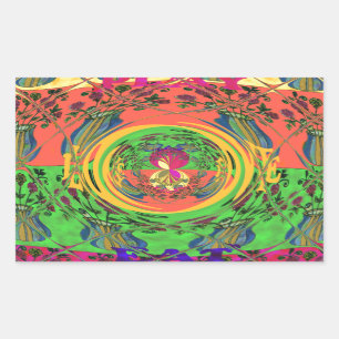 Sticker Rectangulaire Jolie et belle florale Motif Art Imprimer Design