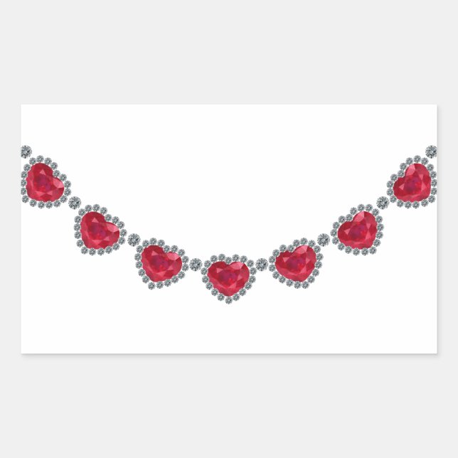 Sticker Rectangulaire Jolie femme Ruby Collier (Devant)