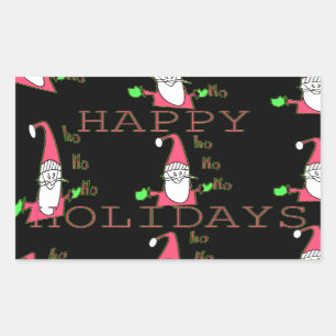Sticker Rectangulaire Jolly Mouse Père Noël : Une Illustration Fun Holid