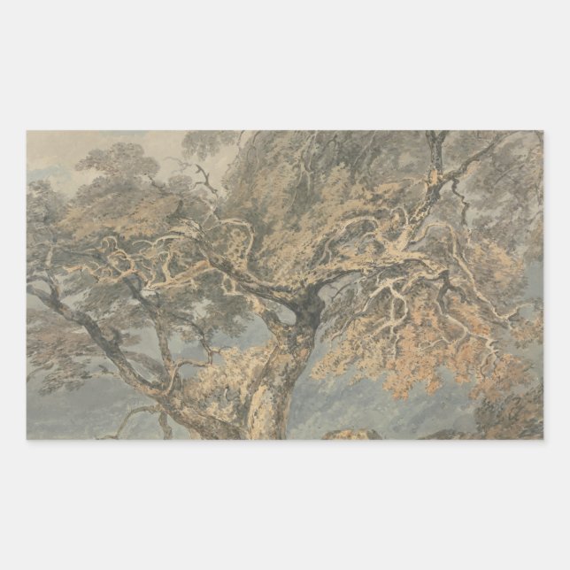 Sticker Rectangulaire Joseph Mallord William Turner - Un grand arbre (Devant)