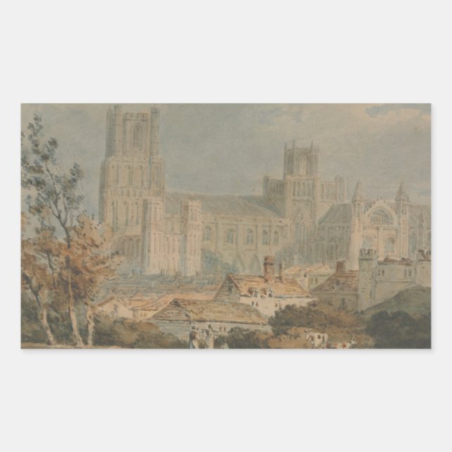 Sticker Rectangulaire Joseph Mallord William Turner - Vue d'Ely (Devant)