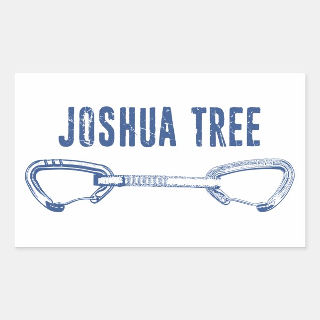 Sticker Rectangulaire Joshua Tree California Escalade Quickdraw (Devant)