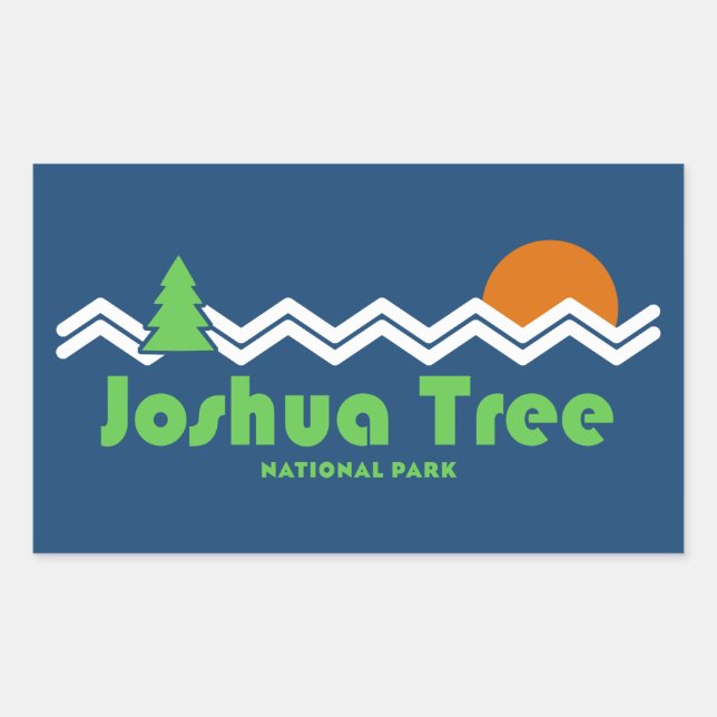 Sticker Rectangulaire Joshua Tree National Park Retro (Devant)