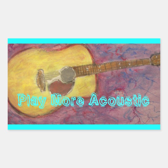 Sticker Rectangulaire Jouer plus acoustique (Devant)
