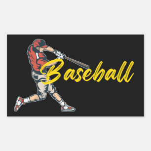 Sticker Rectangulaire Joueur de baseball