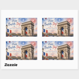 Sticker Rectangulaire Jour de la Bastille Arc de triomphe Paris France f