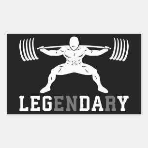 Sticker Rectangulaire Jour de la Jambe - Légendaire - Squat - Gym Inspir