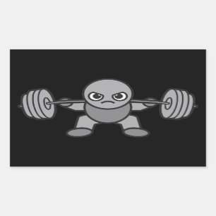Sticker Rectangulaire Jour de la Jambe - Squat - Kawaii Weightlifter