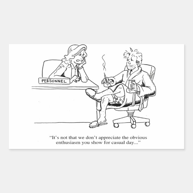 Sticker Rectangulaire Jour décontracté (Devant)