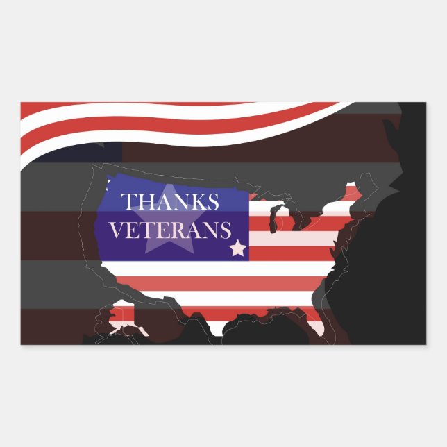 Sticker Rectangulaire Jour des anciens combattants (Devant)