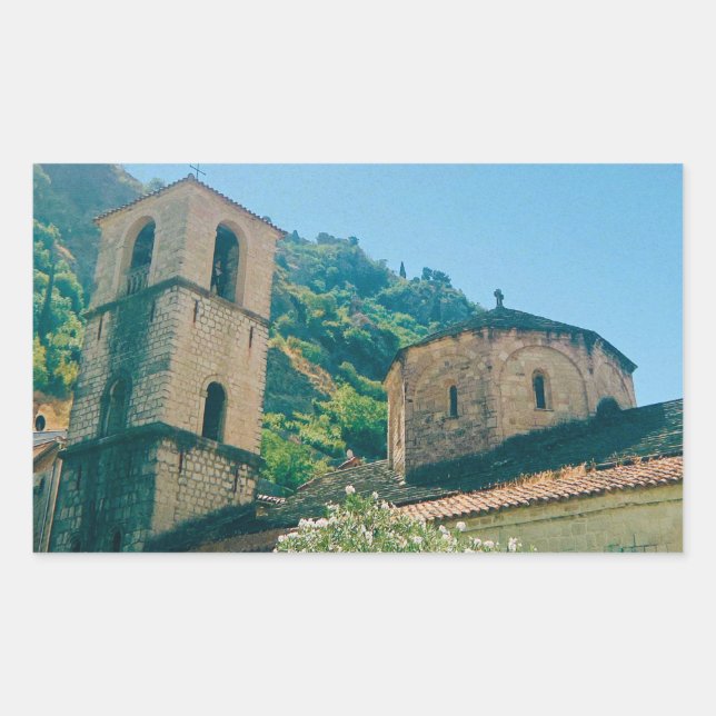 Sticker Rectangulaire Jour d'été à Kotor - Monténégro (Devant)