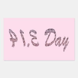 Sticker Rectangulaire Jour Pie Pink Pi