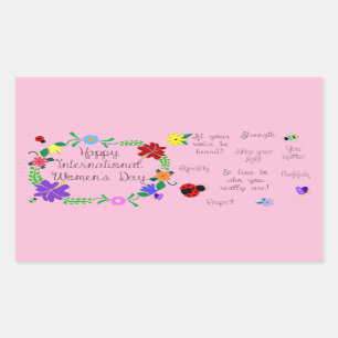 Sticker Rectangulaire Journée internationale de la femme 2021