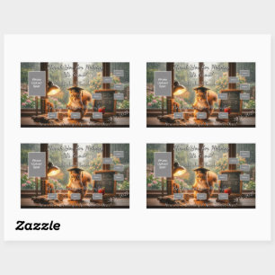 Sticker Rectangulaire Journée pluvieuse et cosy Écuyer Cadeau de reconna