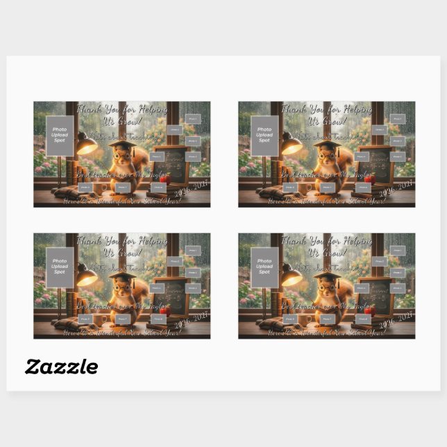 Sticker Rectangulaire Journée pluvieuse et cosy Écuyer Cadeau de reconna (Feuille)