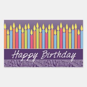 Sticker Rectangulaire Joyeuses bougies d'anniversaire
