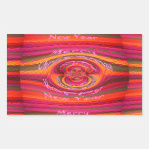 Sticker Rectangulaire Joyeuses couleurs Joyeux Noël Bonne année design