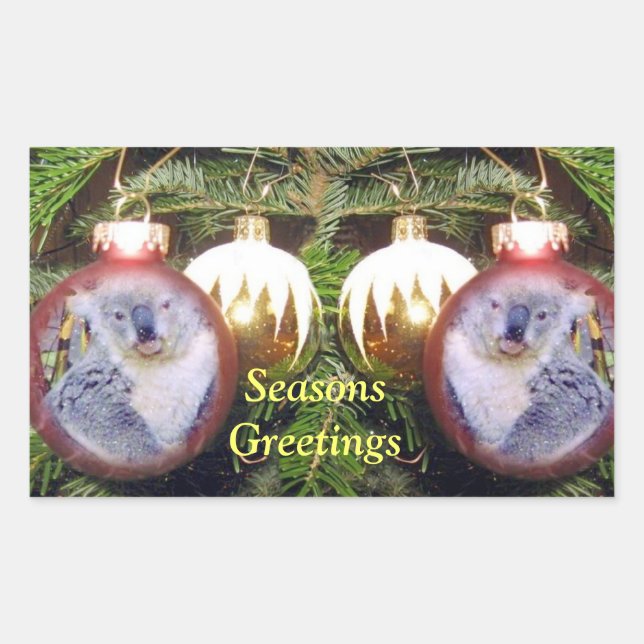 Sticker Rectangulaire Joyeuses Fêtes #5_ (Devant)