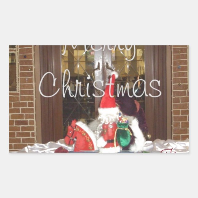 Sticker Rectangulaire Joyeuses vacances de Noël loin de la maison Inspir (Devant)