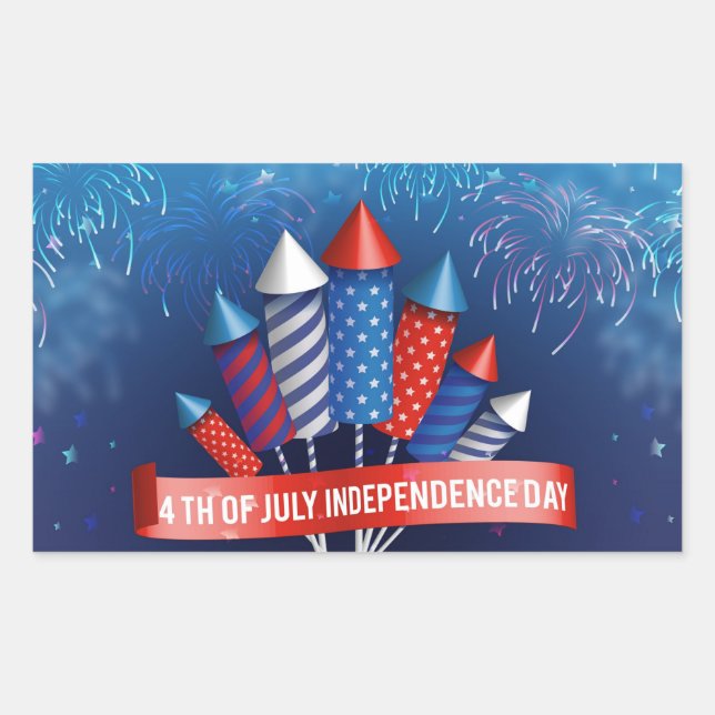 Sticker Rectangulaire Joyeux 14 juillet   (Devant)