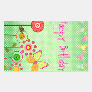 Sticker Rectangulaire Joyeux anniversaire