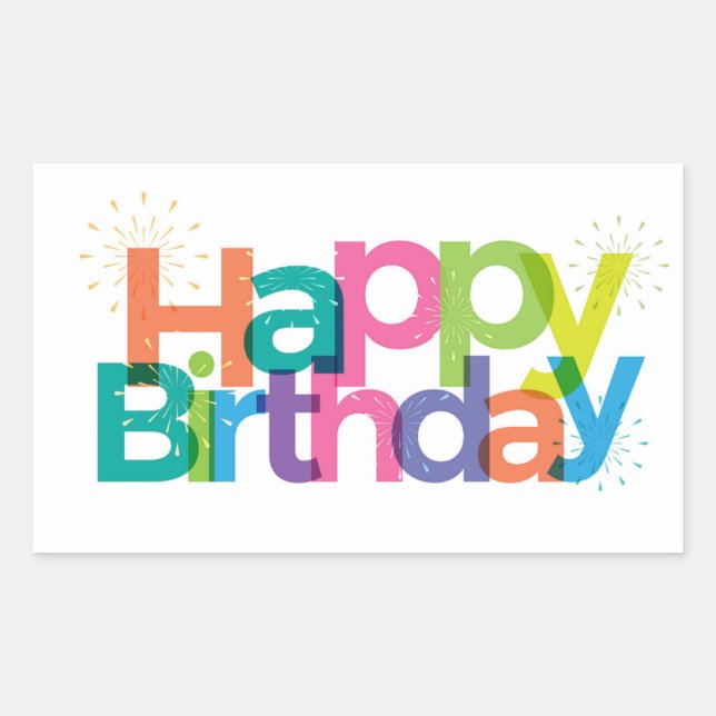 Sticker Rectangulaire Joyeux anniversaire (Devant)