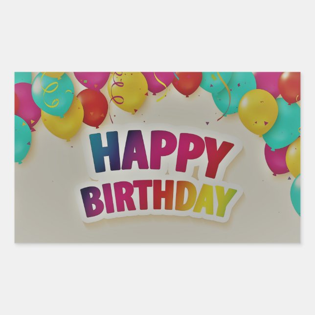 Sticker Rectangulaire Joyeux anniversaire (Devant)