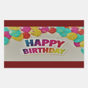 Sticker Rectangulaire Joyeux anniversaire