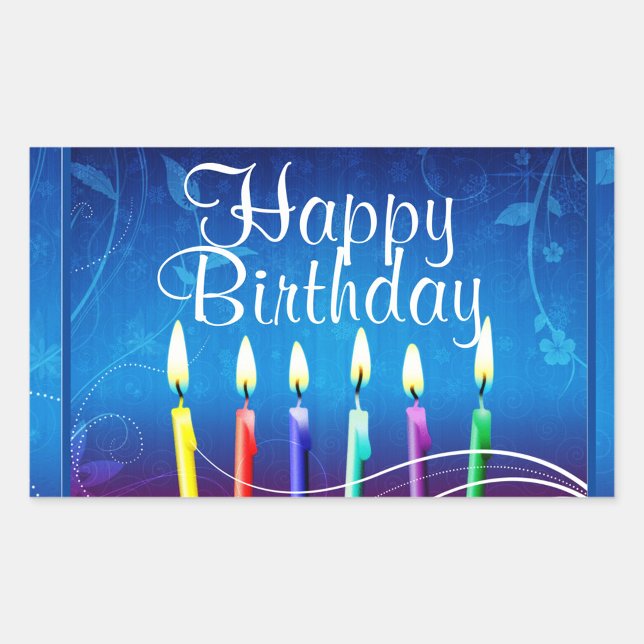Sticker Rectangulaire Joyeux anniversaire (Happy Birthday Rectangular Sticker!)