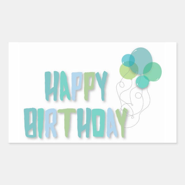 Sticker Rectangulaire Joyeux Anniversaire (Devant)