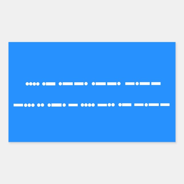 Sticker Rectangulaire Joyeux anniversaire dans Morse Code (Devant)