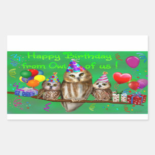 Sticker Rectangulaire Joyeux anniversaire de Owl of us !