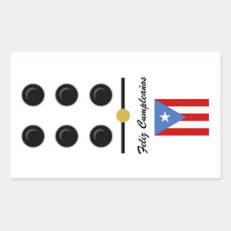 Sticker Rectangulaire Joyeux Anniversaire Domino Porto Rico